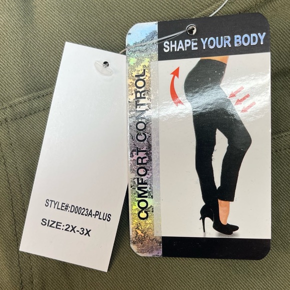 Kathy Comfort Control Leggings Jeggings Plus Size Green - Picture 8 of 9